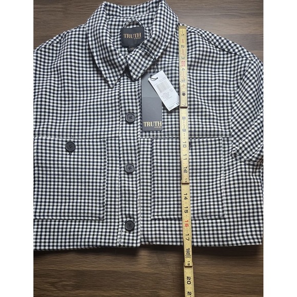 Truth By Republic Houndstooth Cropped Blazer MSRP $98 NWT Size 12 - Picture 6 of 7
